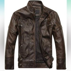 Men's Classic Brown Leather Jacket